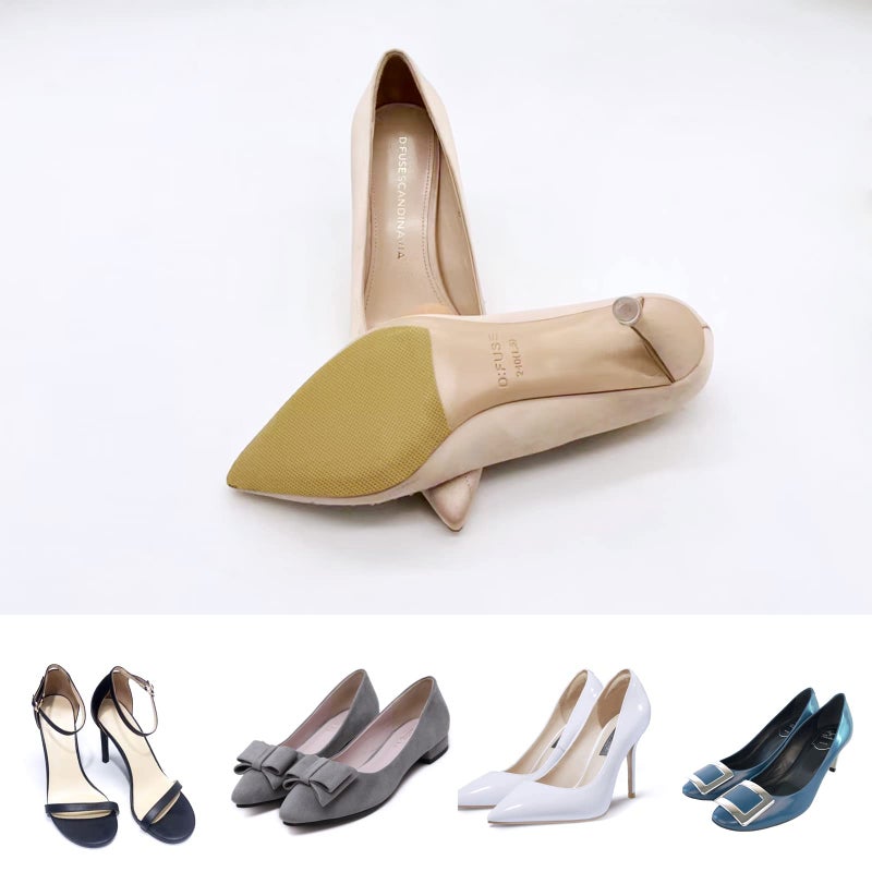 Ashoesert Sole Protector for High Heels, Yellow Shoe Grips on Bottom of Shoes,Shoe Bottom Protectors Anti Slip Shoe Grips Self Adhesive Silicone Non Slip Shoe Pads - 2 Pairs (6.0""  4.0"" - Image 5